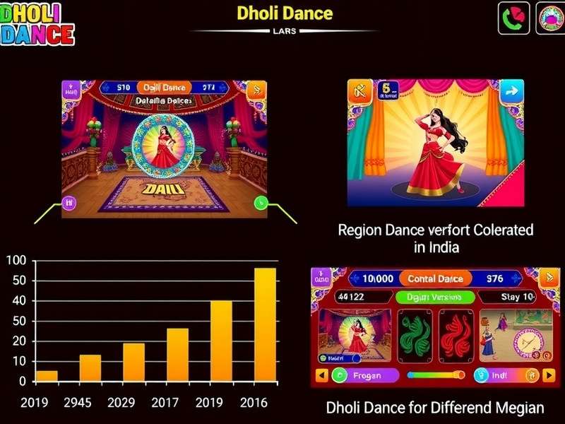 Comparison of Dholi Dance regional versions showing different interface elements